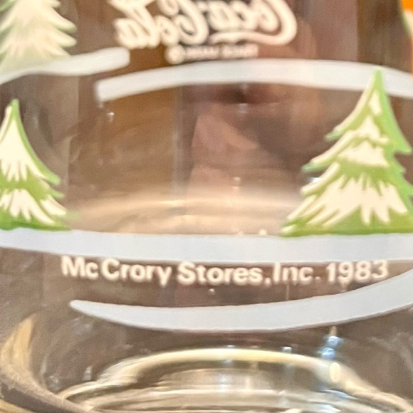 3 Coca Cola McCrory American Greeting Santa Reindeer Holly Glasses Christmas VTG - Picture 5 of 11